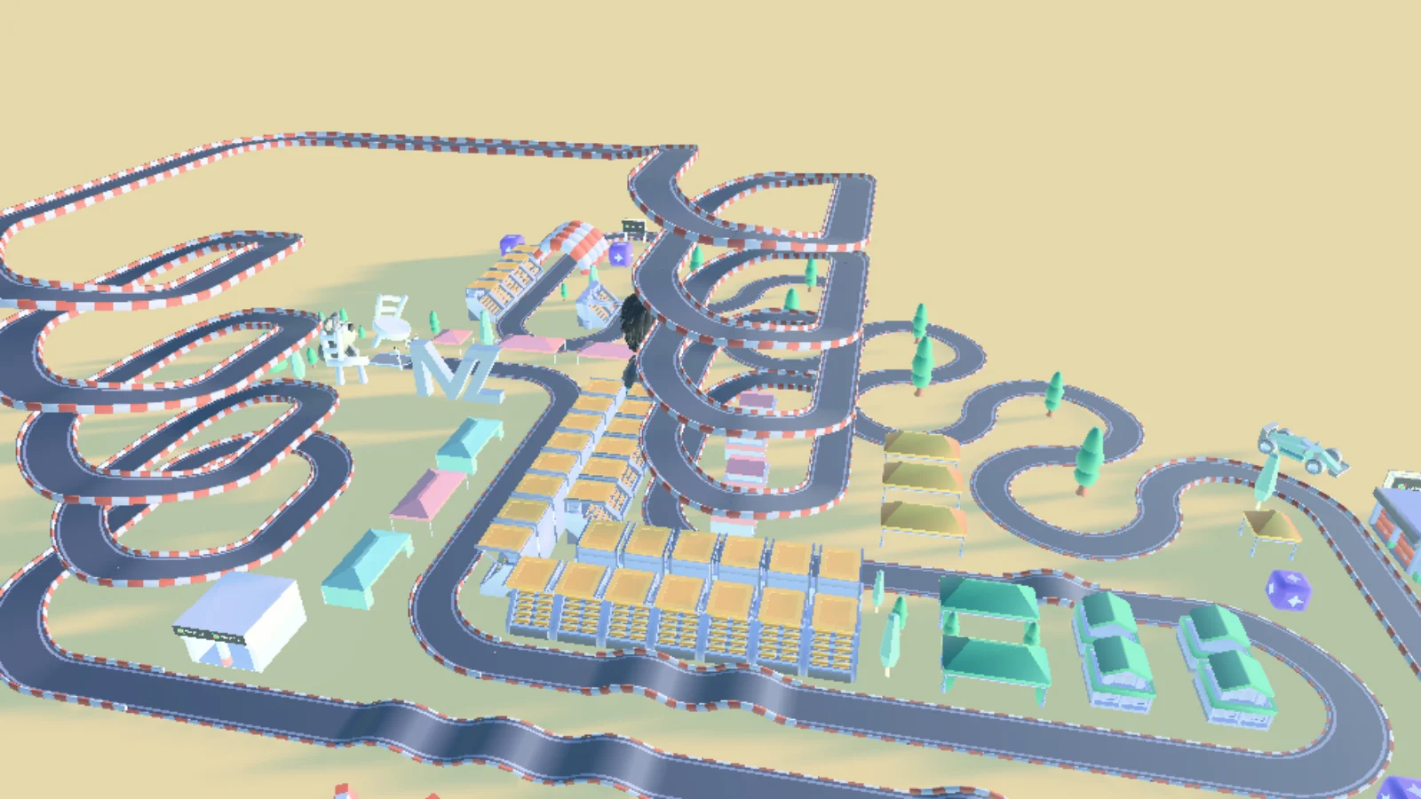 Aerial view of Shake The Cars