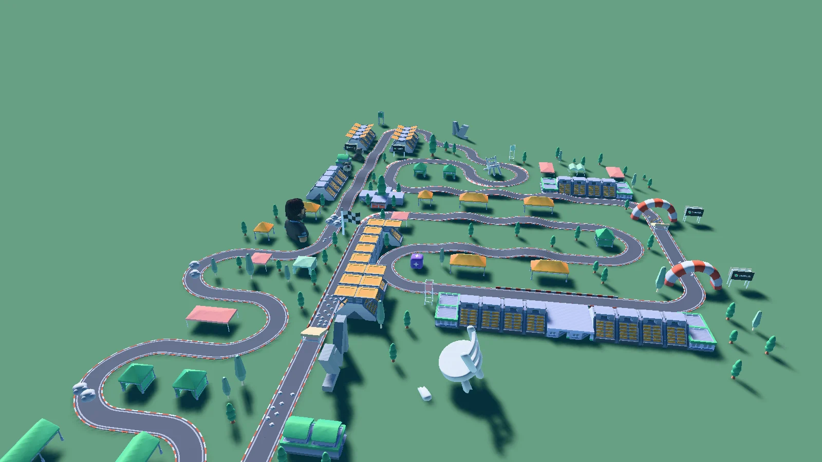 Aerial view of 3 Round Racing